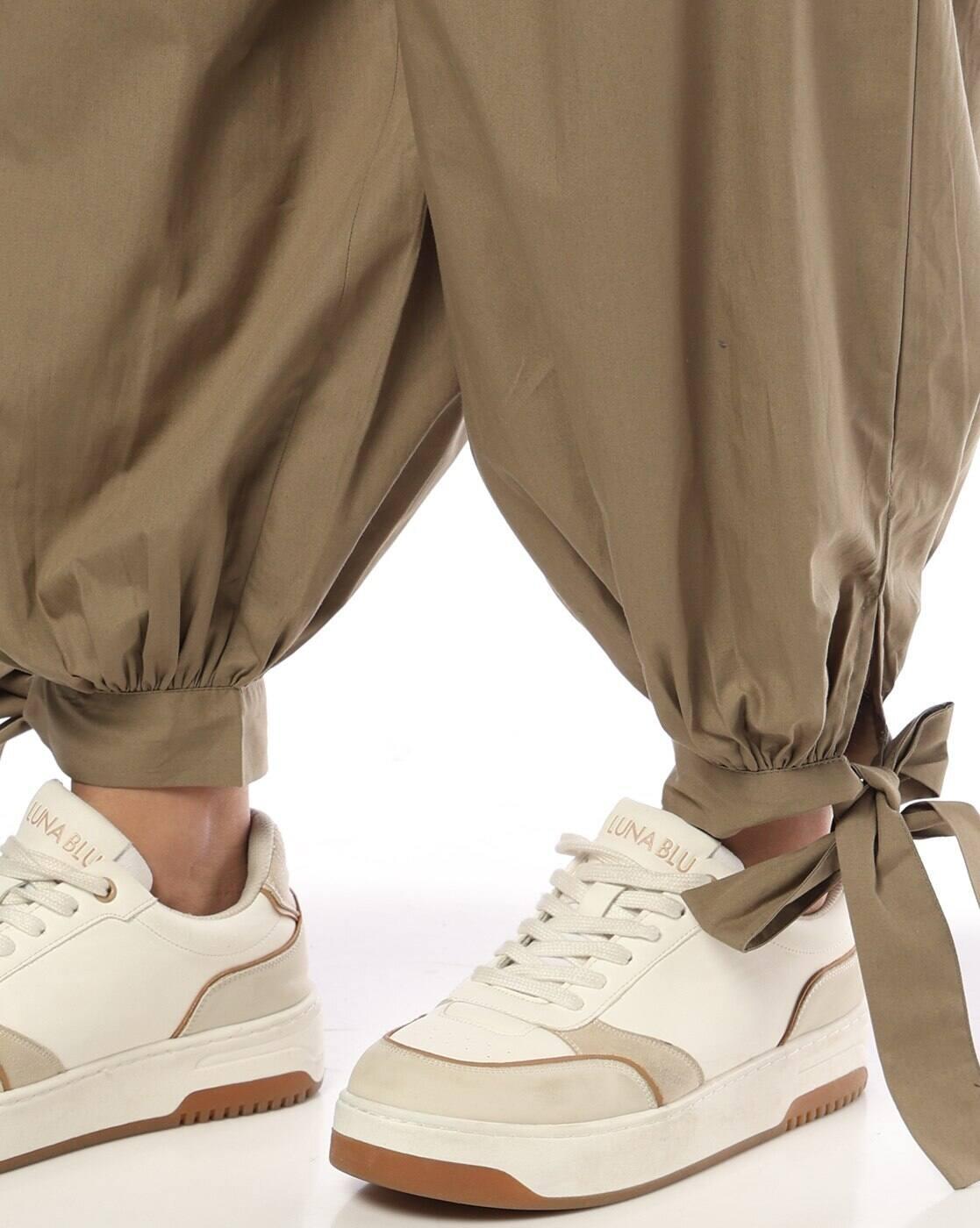 Women Relaxed Fit Tie-Up Balloon Pants
