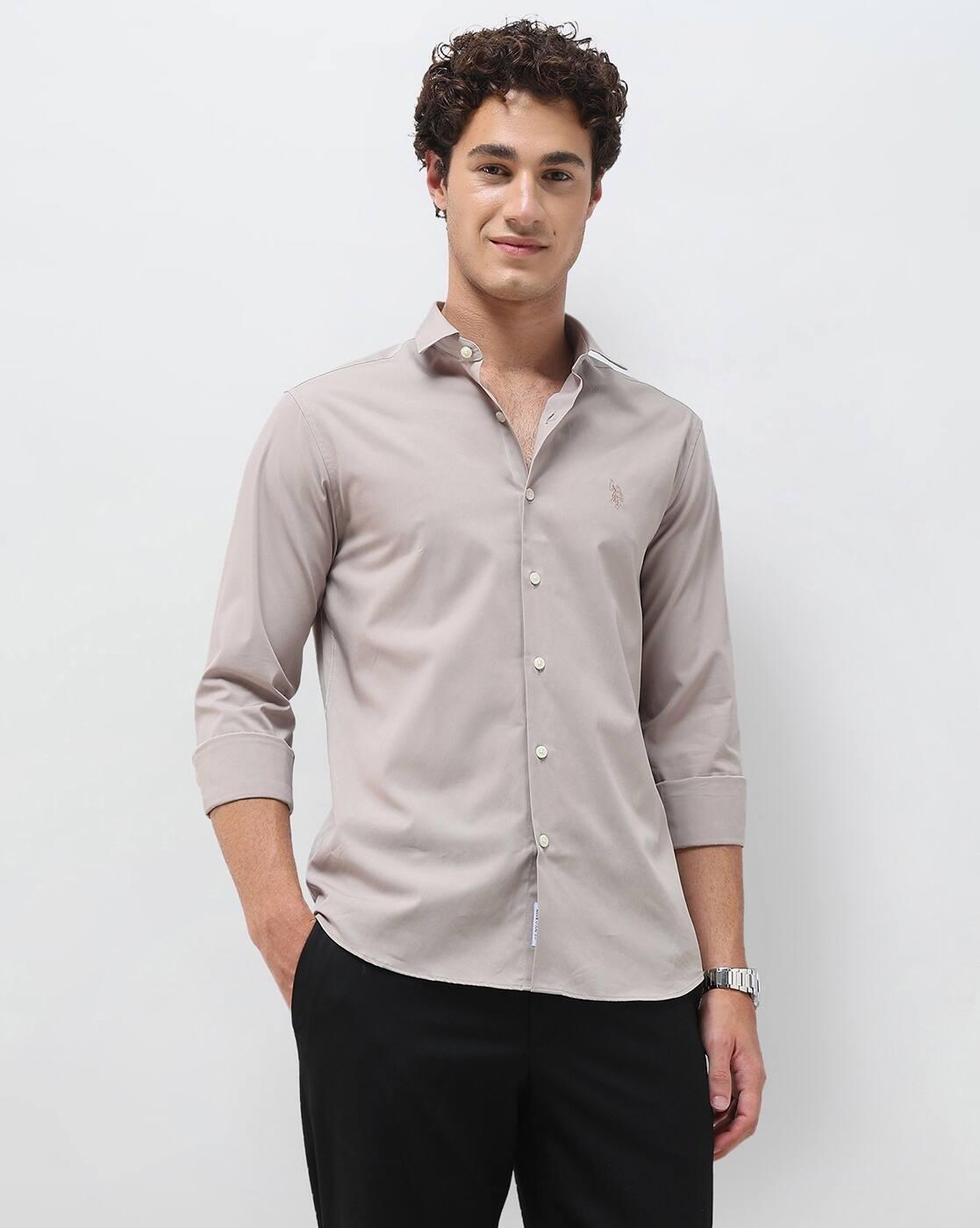 Men Slim Fit Shirt with Full Sleeves