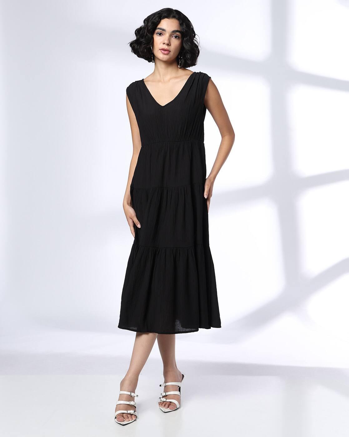 Women V-Neck Tiered Dress