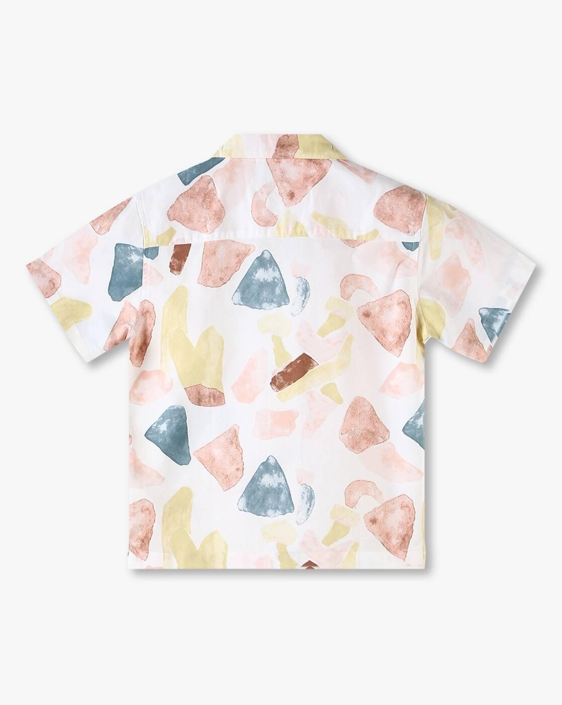 Boys All-Over Geometric Print Tailored Fit Cotton Shirt