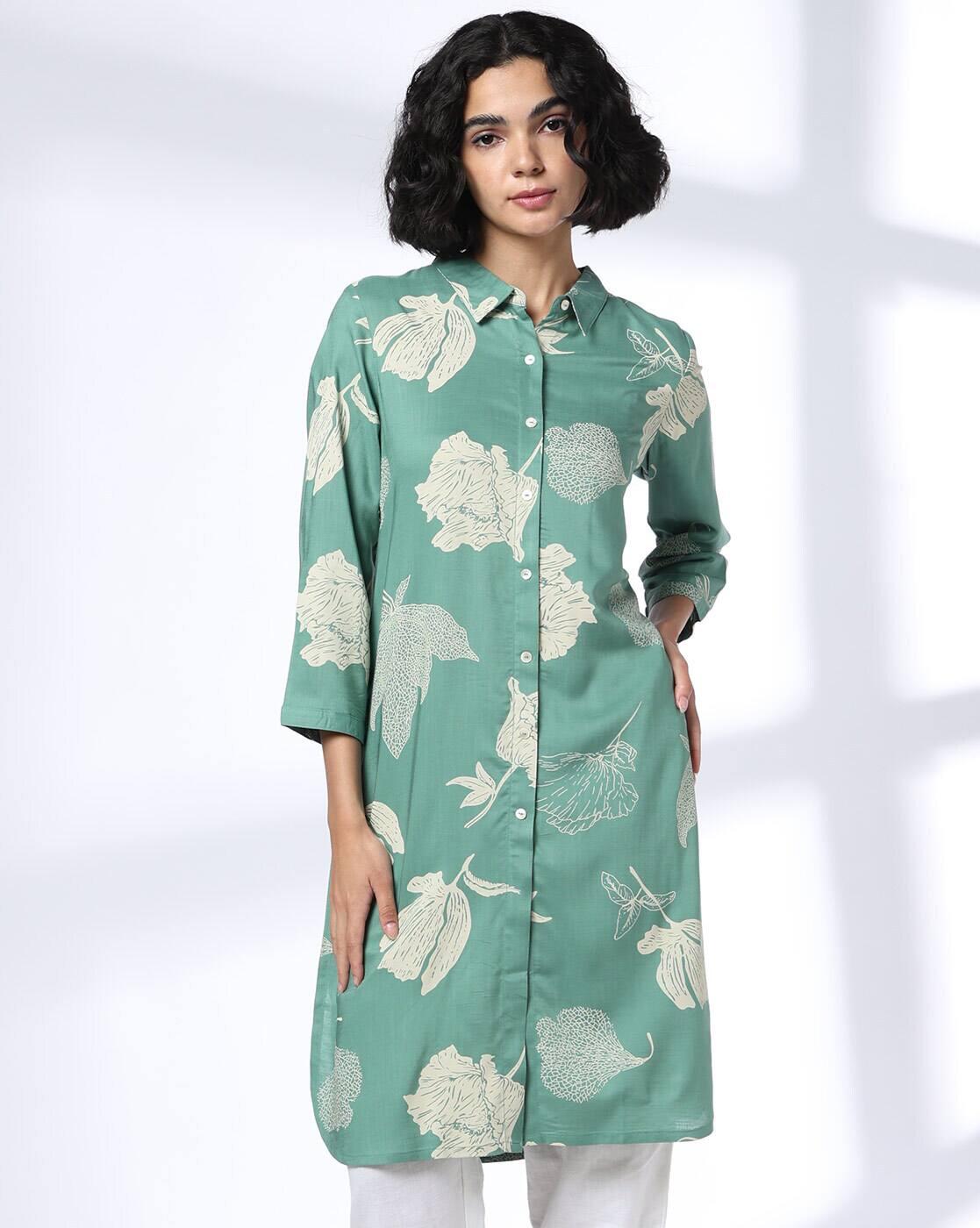 Women Floral Button-Down Kurta