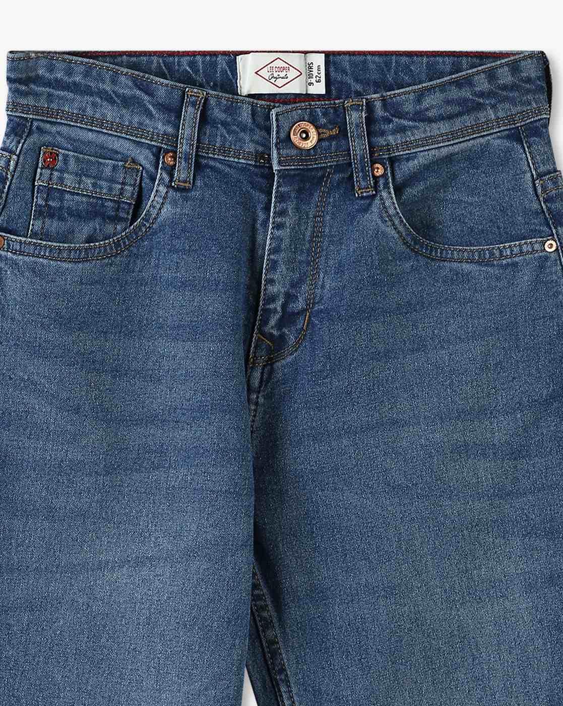 Boys Lightly Washed Wide-Leg Jeans