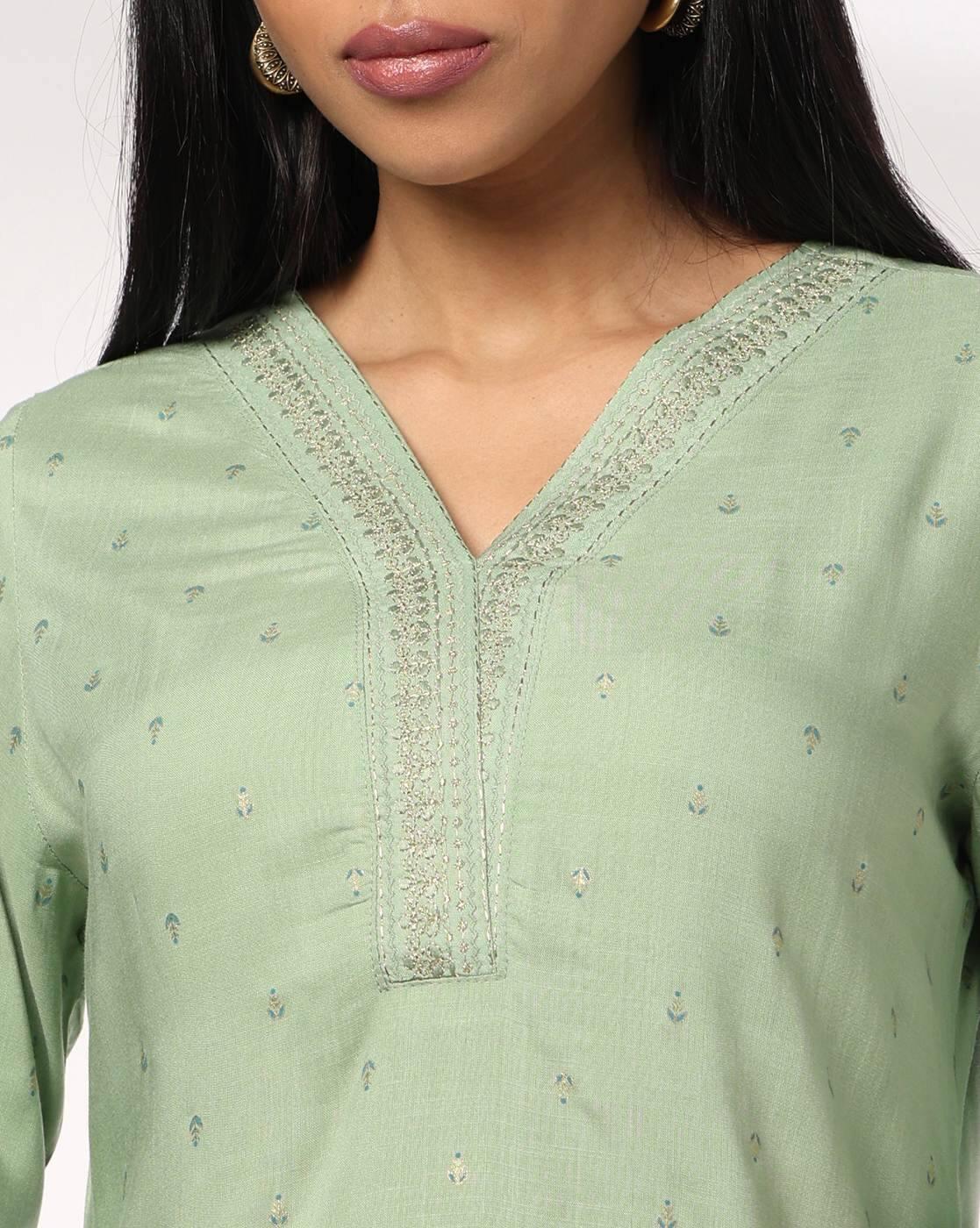 Women Embroidered Straight Kurta