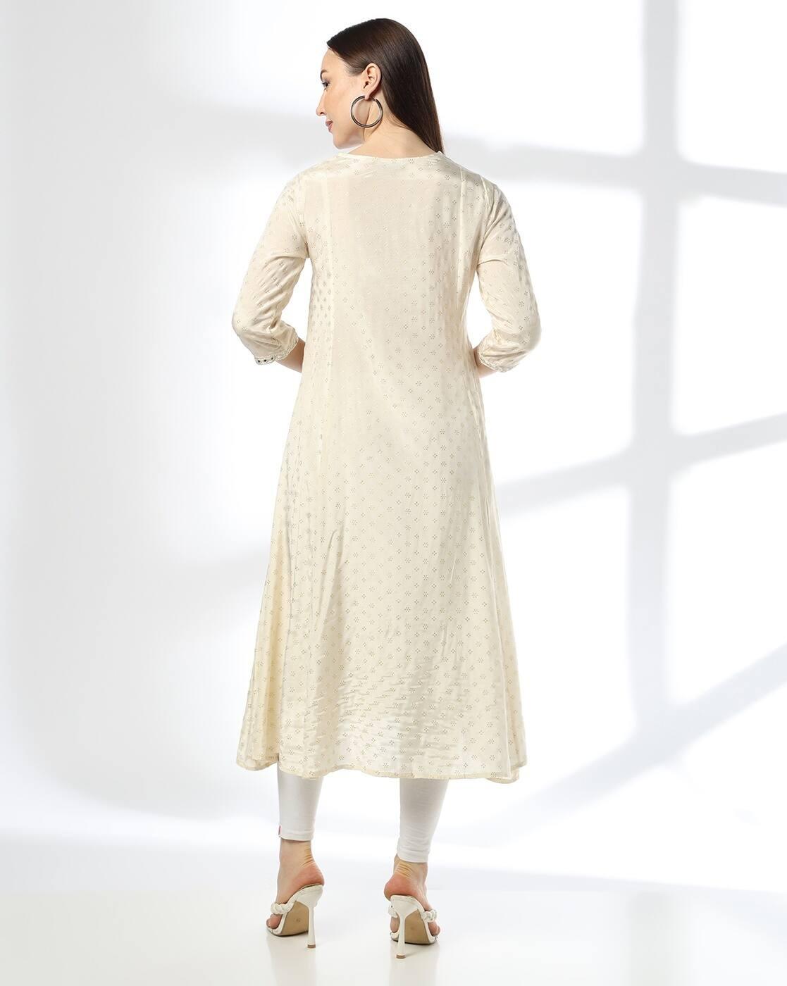 Women Embroidered Flared Kurta