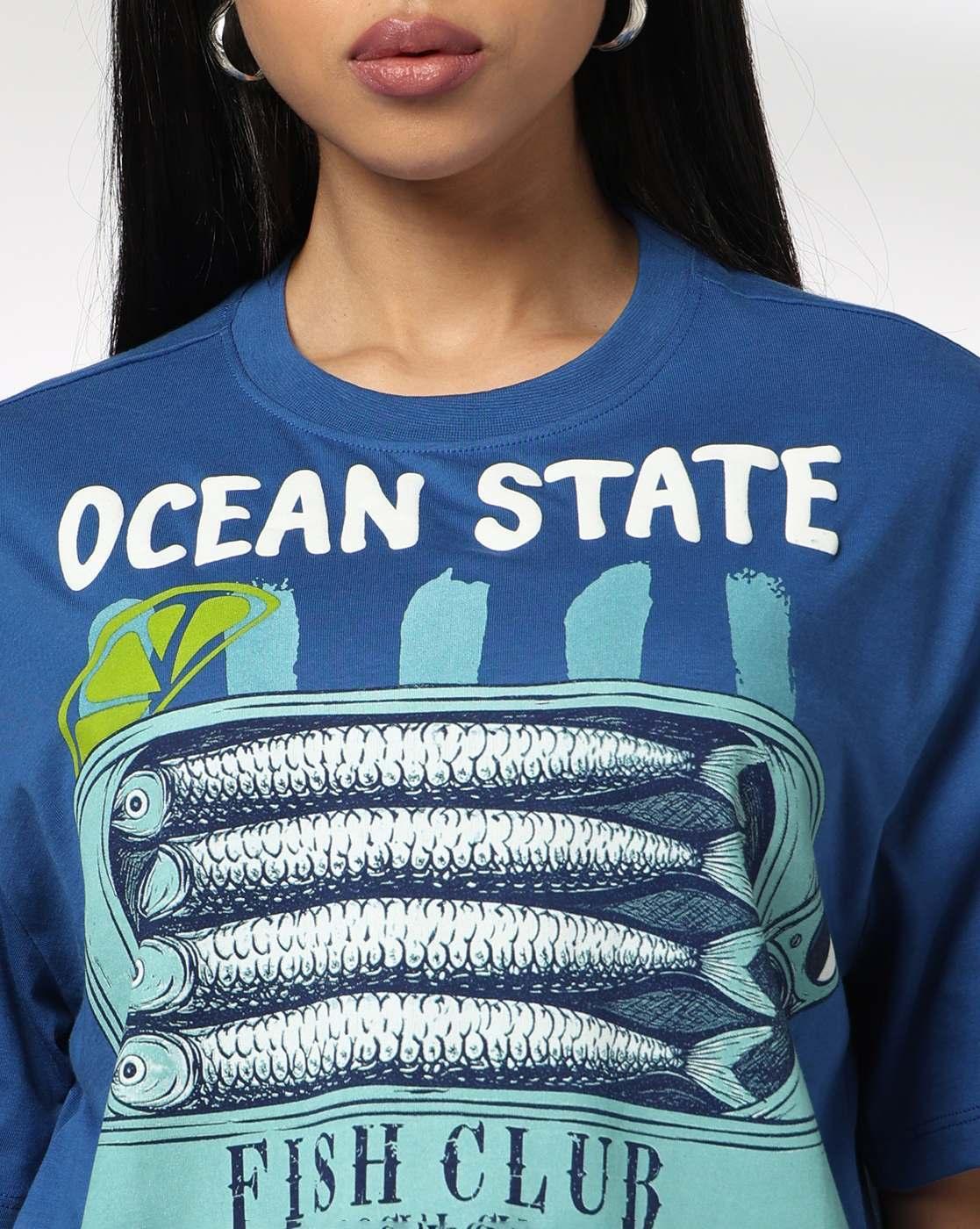 Women Graphic Print Boxy Fit Crew-Neck T-Shirt