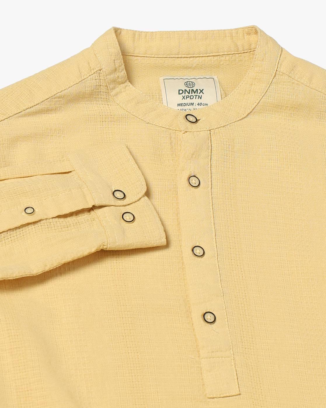 SS25 3 FS KURTA SHIRT, YELLOW, XL