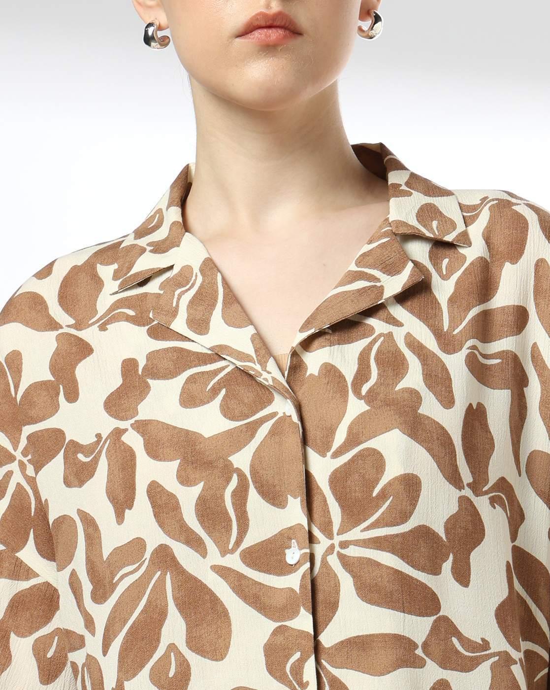 Women Stencil Floral Print Regular Fit Shirt