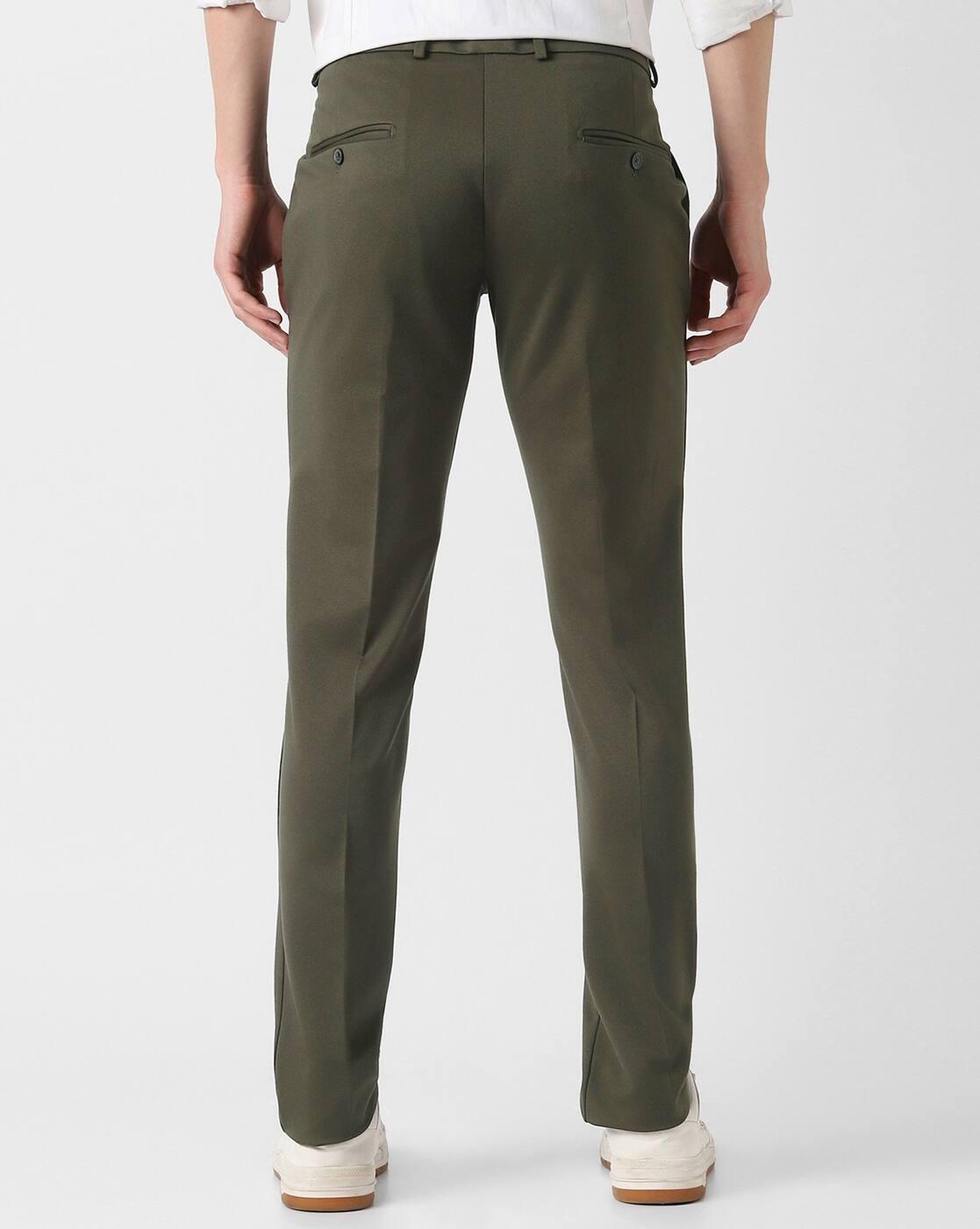 Men Slim Fit Mid-Rise Trousers