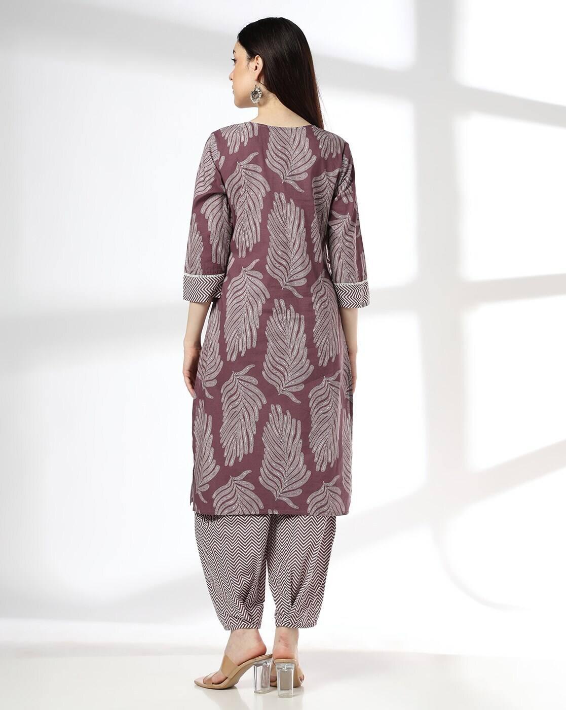 Women Printed Straight Kurta & Salwar Pants Set