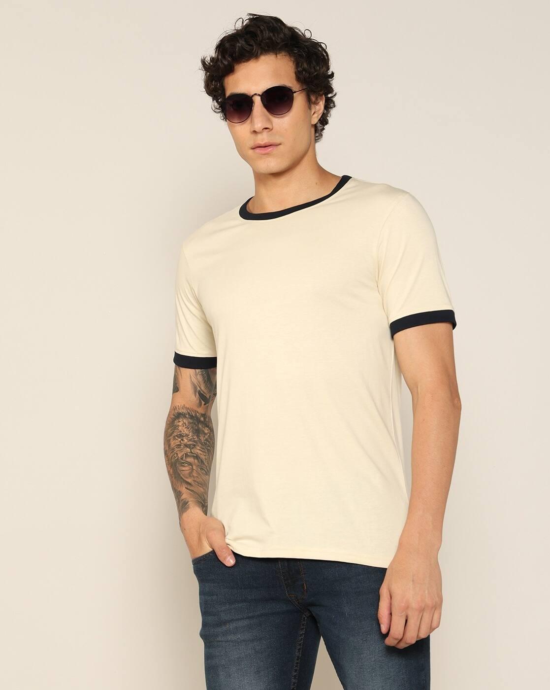 Men Regular Fit Crew-Neck T-Shirt