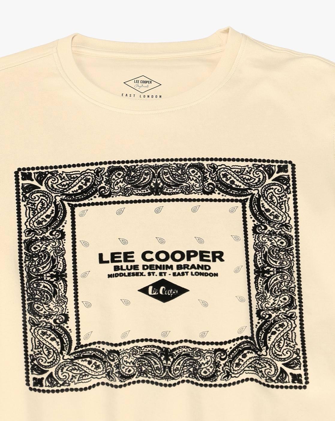 Men Brand Print Relaxed Fit Crew-Neck T-Shirt