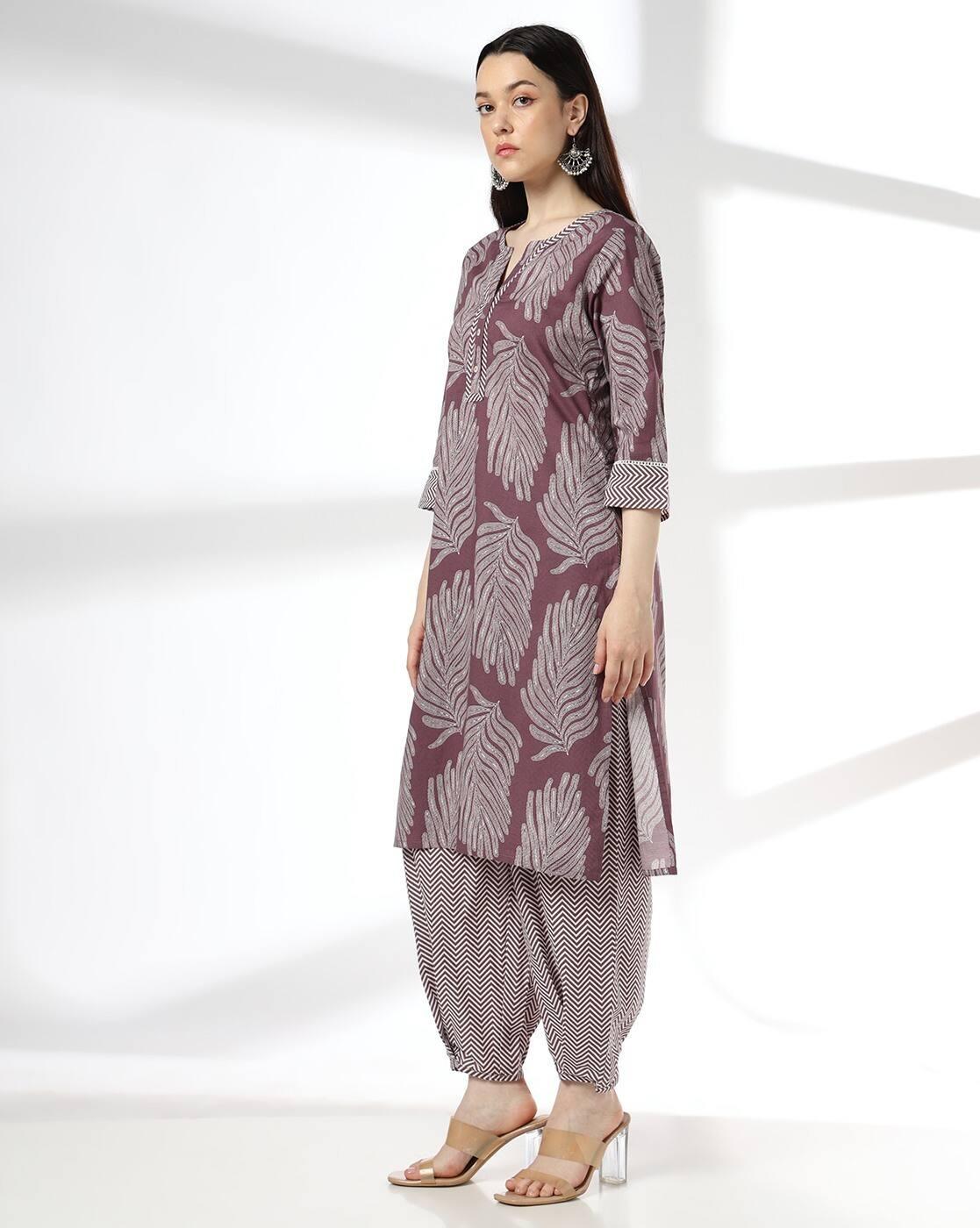 Women Printed Straight Kurta & Salwar Pants Set