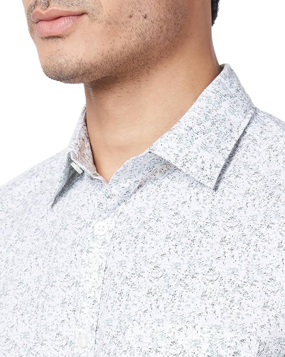 Men Printed Slim Fit Shirt with Patch Pocket