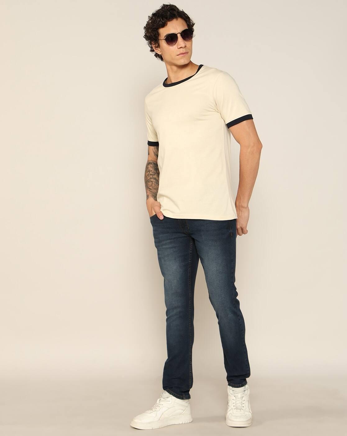 Men Regular Fit Crew-Neck T-Shirt