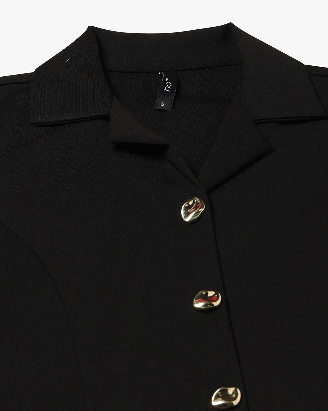 Women Button-Front Regular Fit Ponte Top