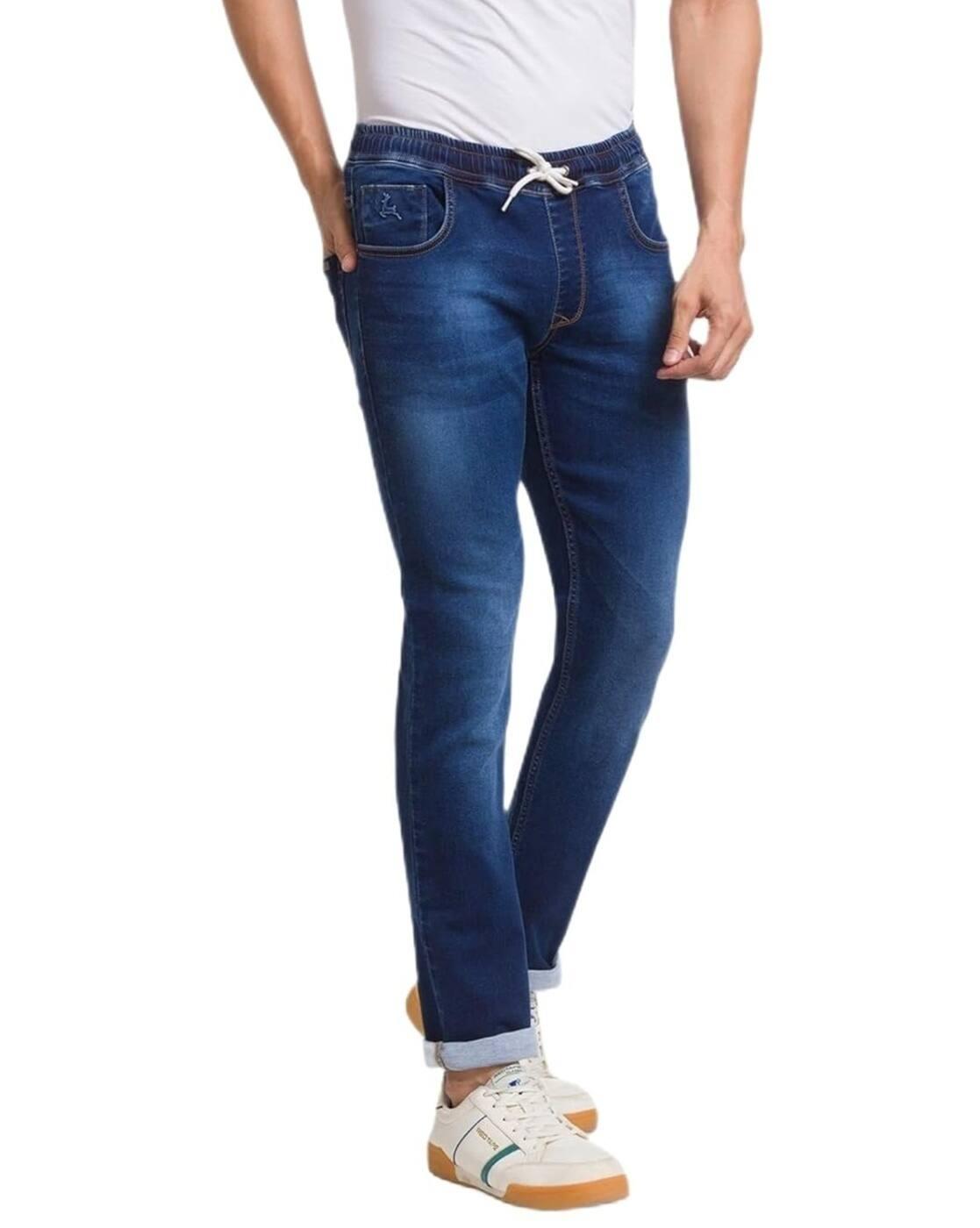 Men Mid-Wash Regular Fit Jogger Jeans