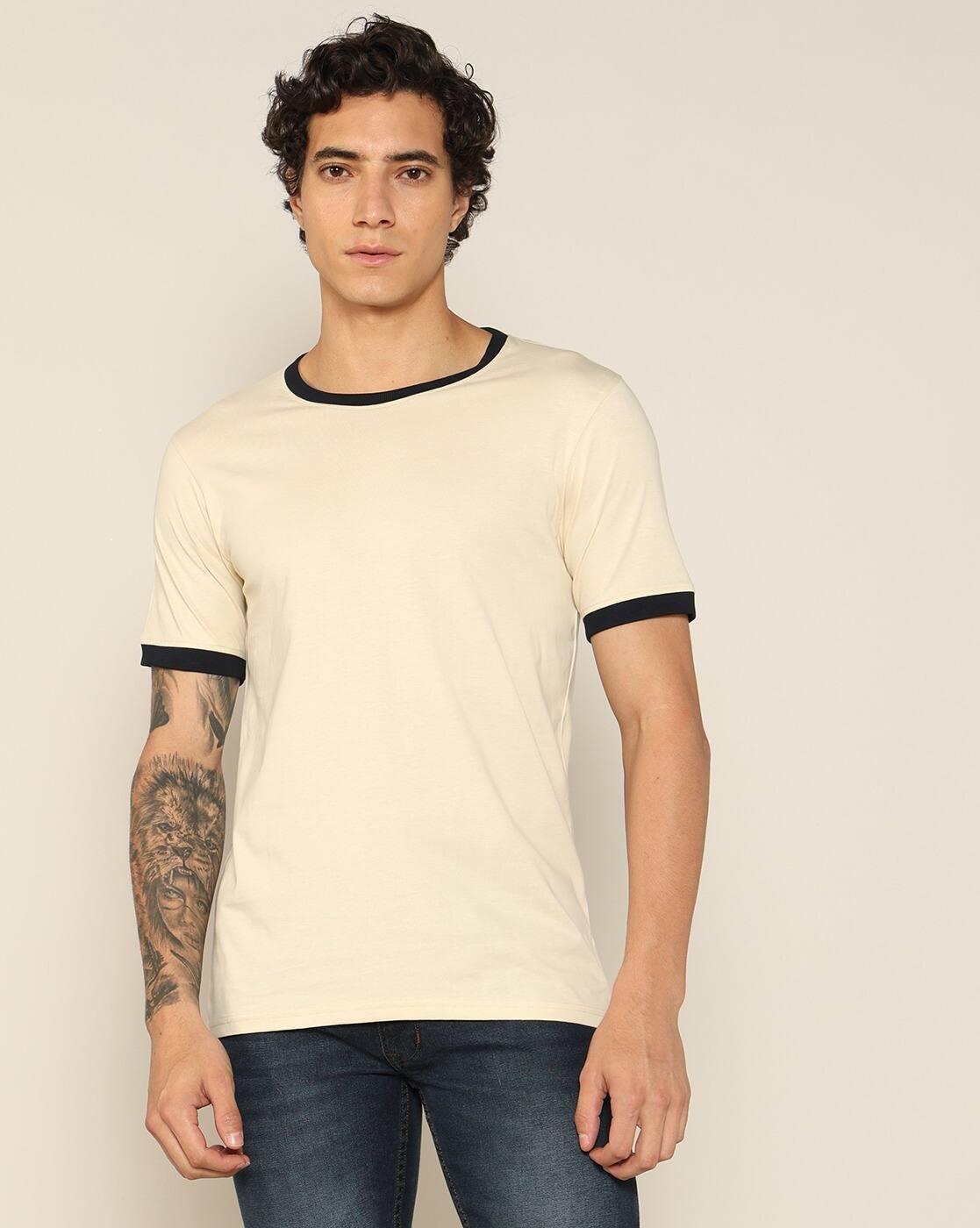 Men Regular Fit Crew-Neck T-Shirt