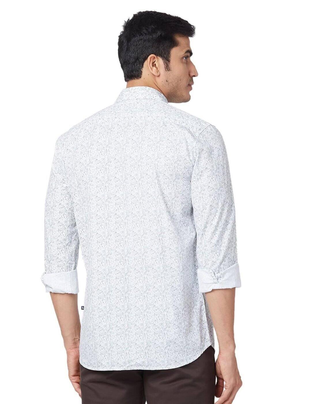 Men Printed Slim Fit Shirt with Patch Pocket