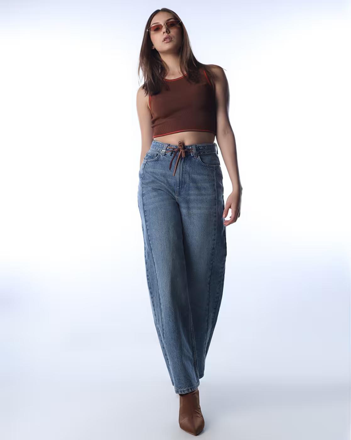 Women High-Rise Wide Jeans
