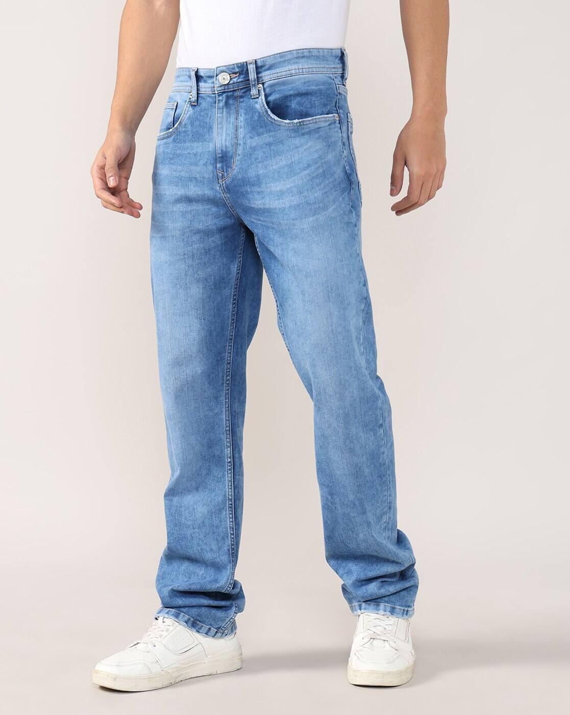 Men Mid-Wash Albert Straight Jeans