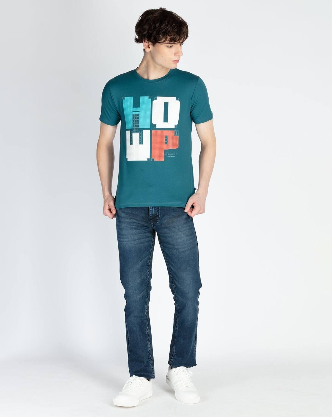 Men Printed Regular Fit T-Shirt