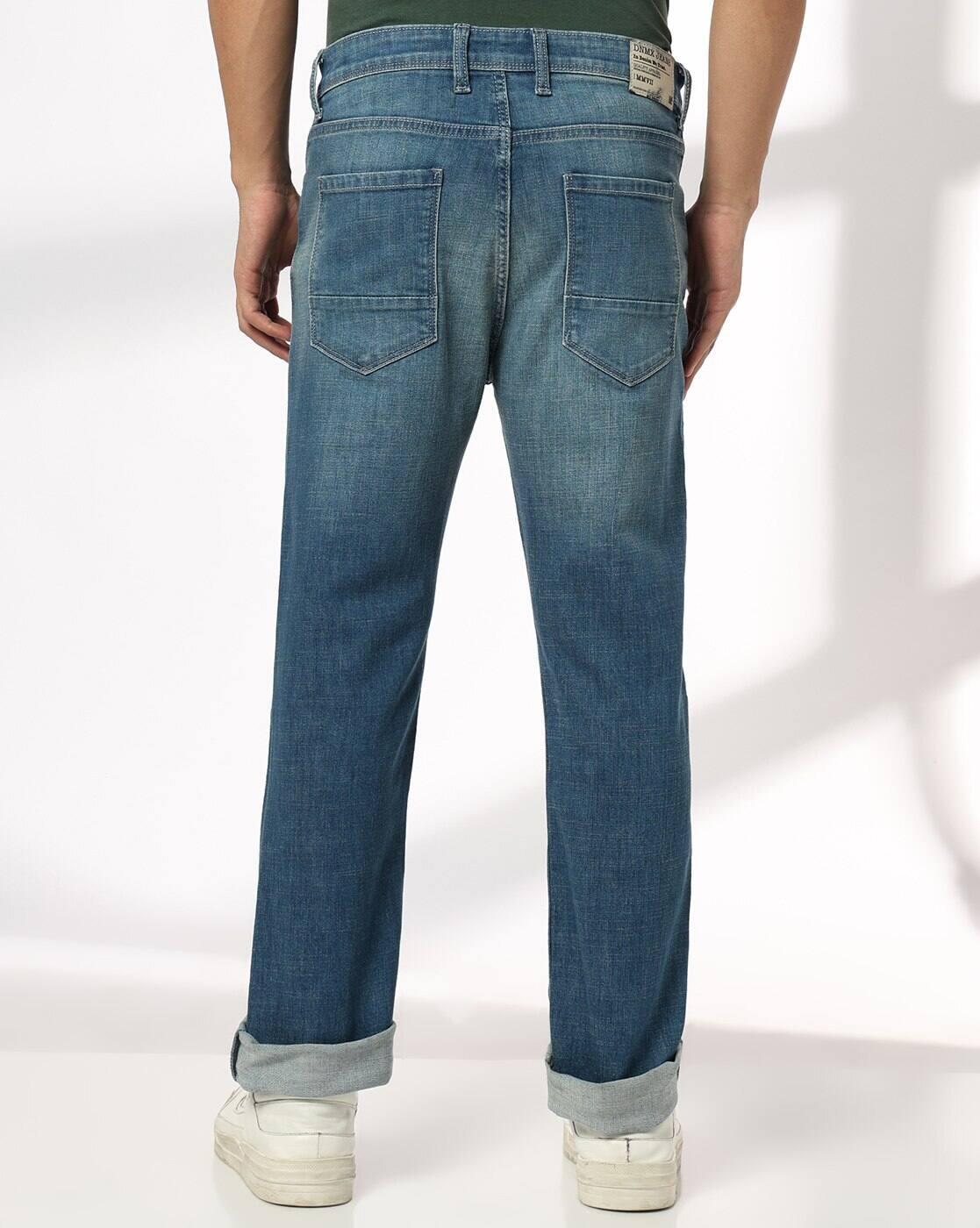 Men Mid-Wash Straight Jeans