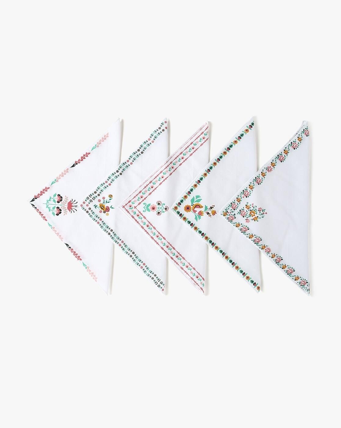 Women Pack of 5 Floral Print Career Handkerchiefs
