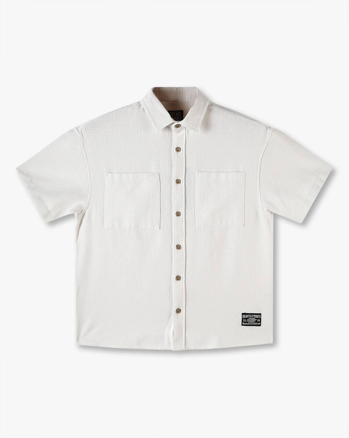 Boys Boxy Fit Shirt with Patch Pockets