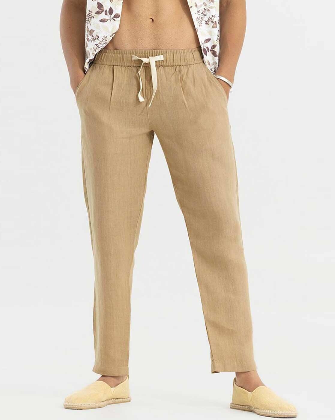 Men Textured Relaxed Fit Trouser