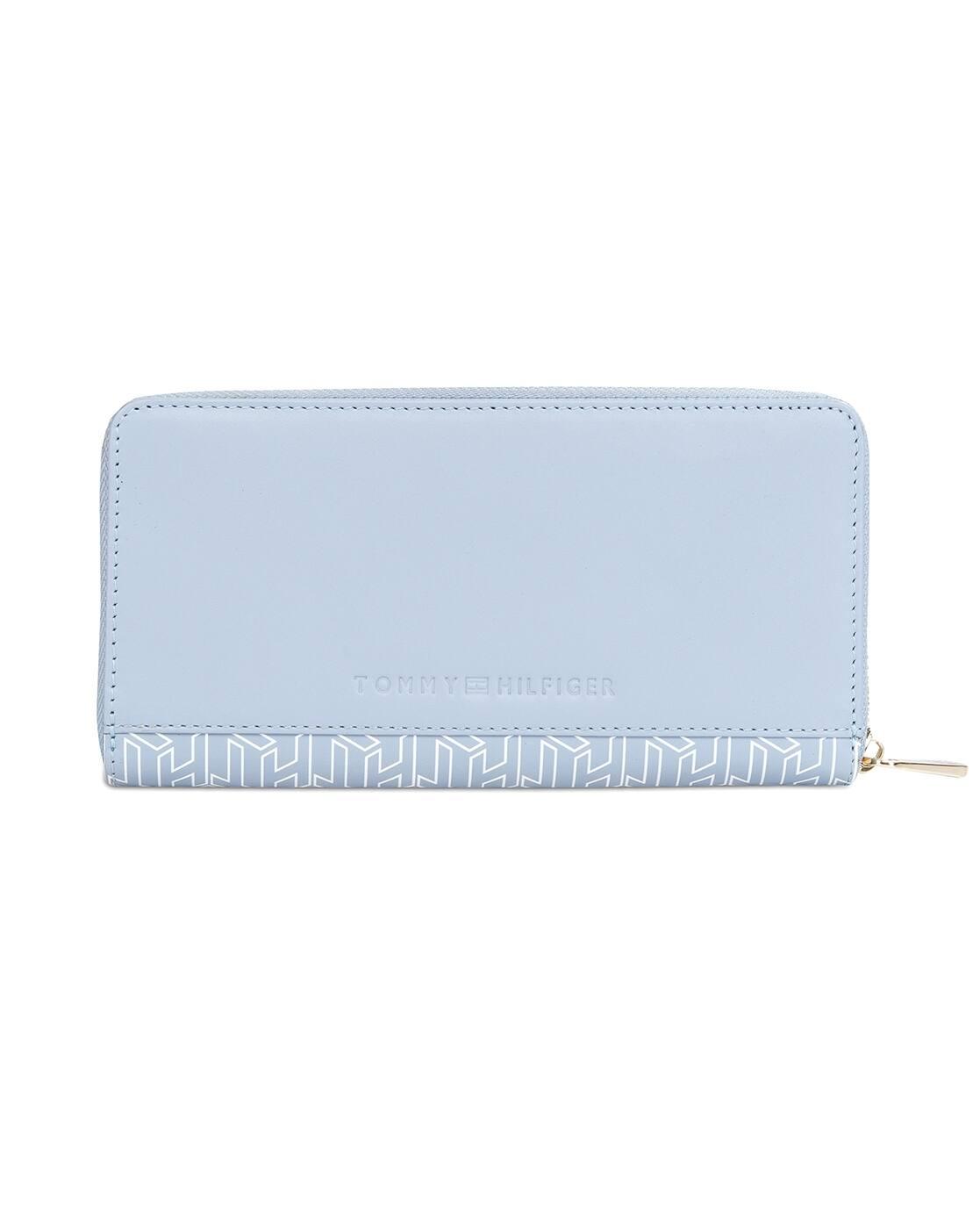Printed Bi-Fold Leather Zip Around Wallet