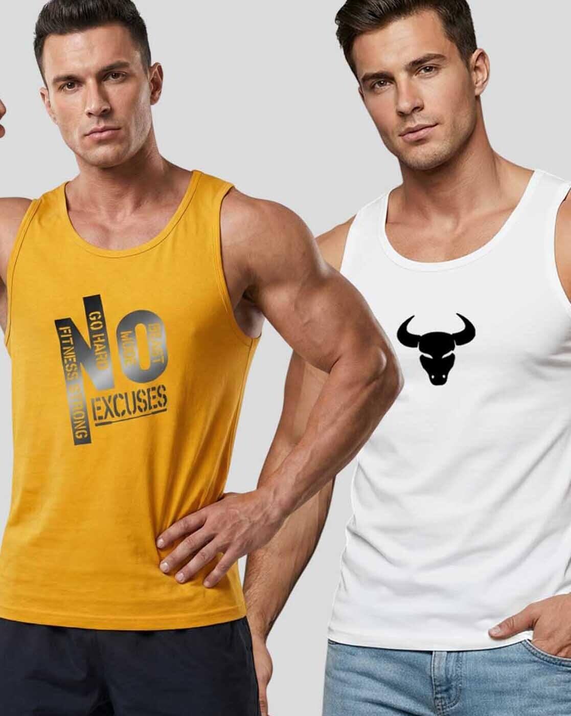 Men Pack of 2 Printed Vests