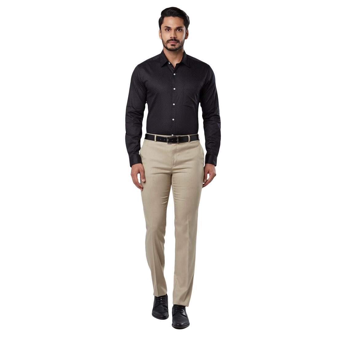 Micro Print Slim Fit Shirt with Patch Pocket