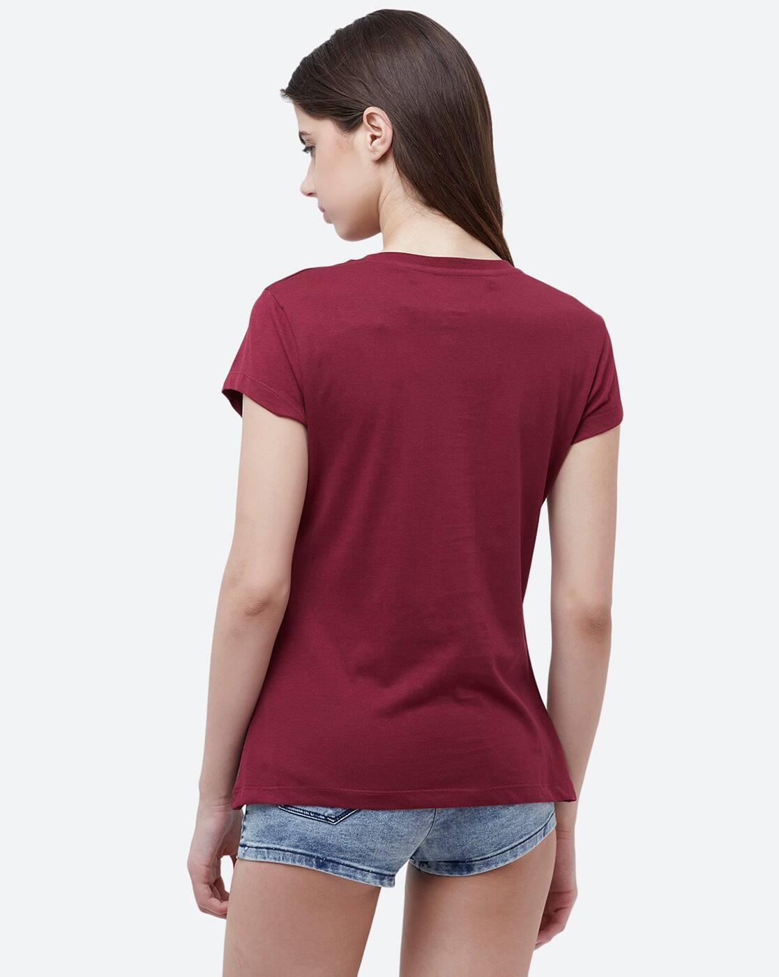 Wonder Woman Print Round-Neck T-Shirt