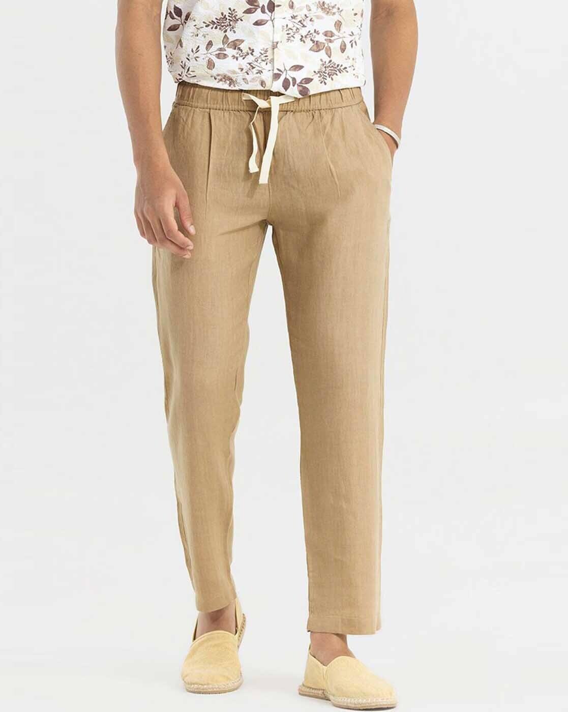 Men Textured Relaxed Fit Trouser