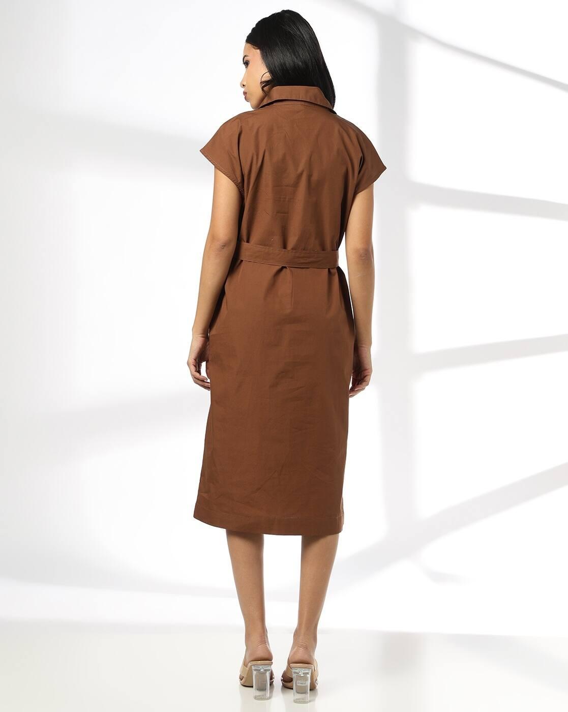 Women Shirt Dress with Belt