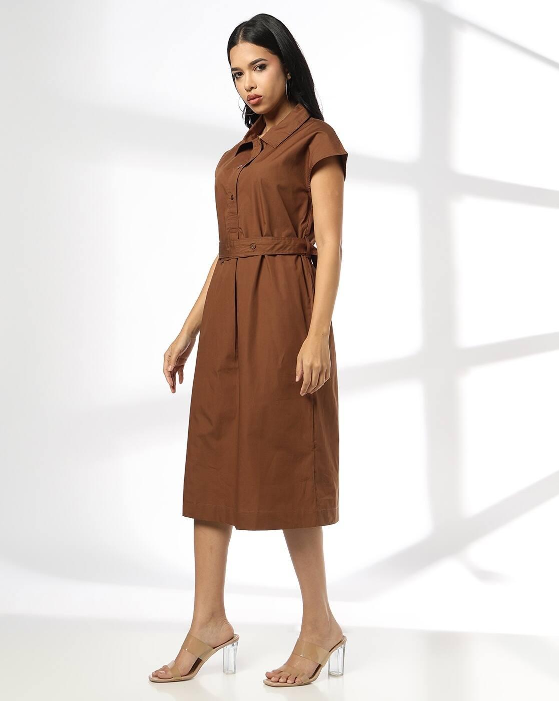 Women Shirt Dress with Belt