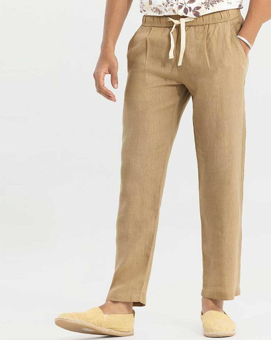 Men Textured Relaxed Fit Trouser