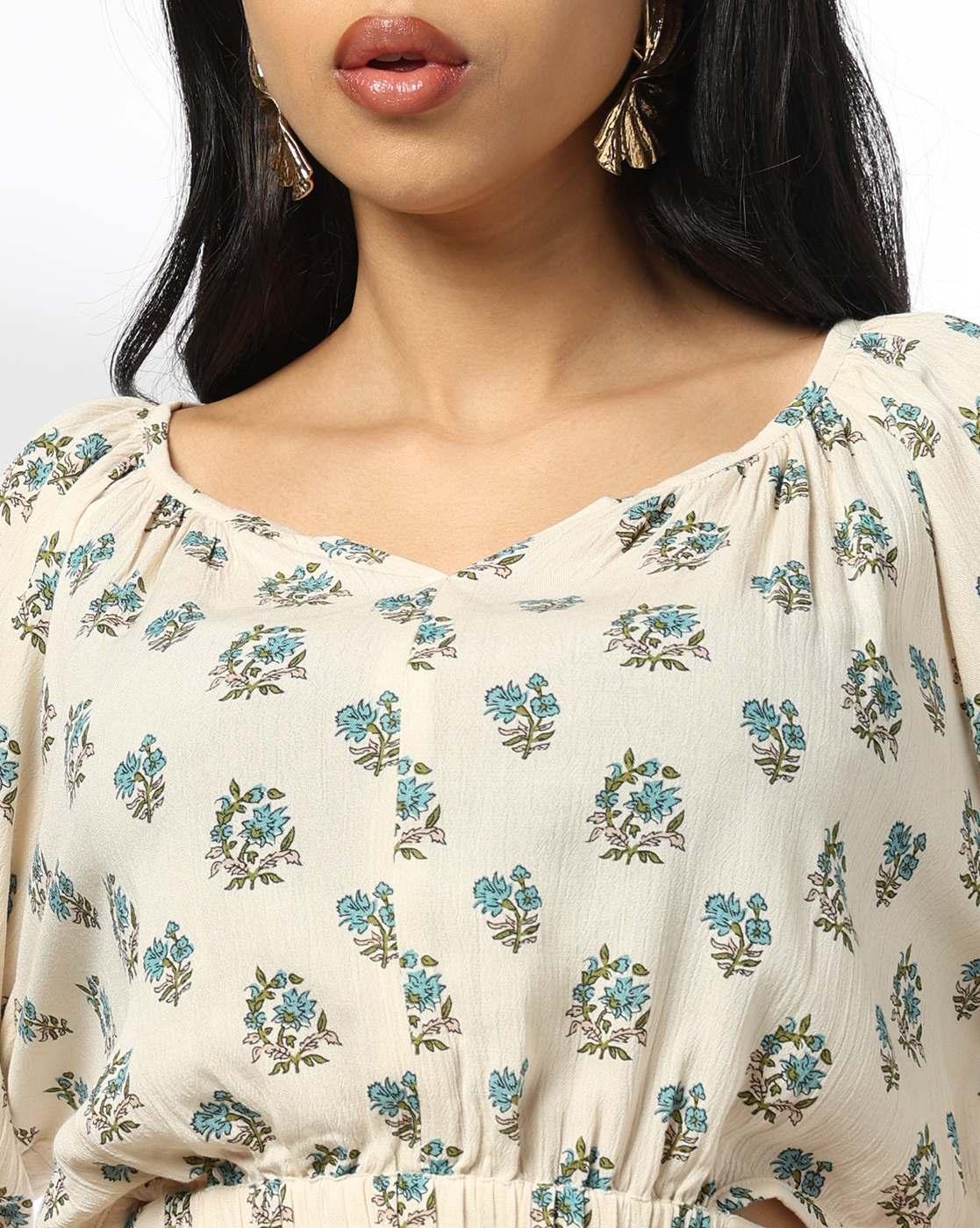 Women Floral Print Crop Top & Skirt Set