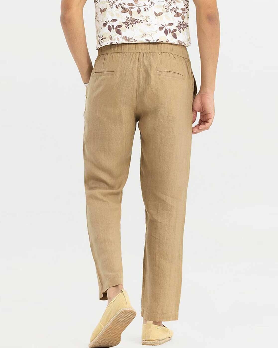 Men Textured Relaxed Fit Trouser