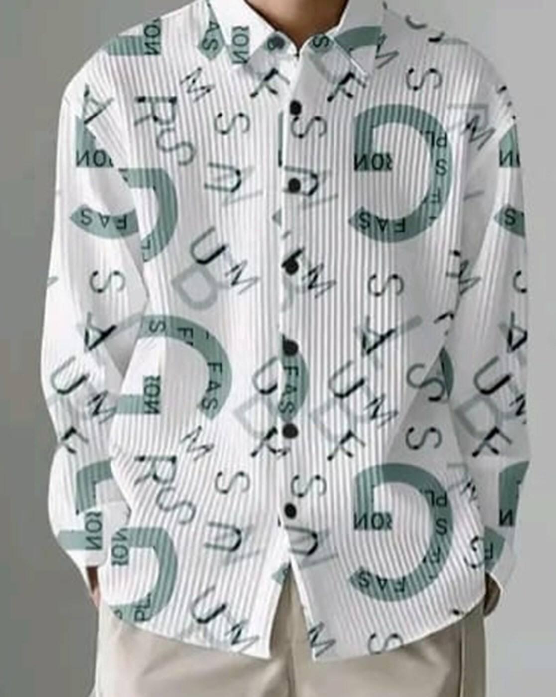 Men Typographic Print Regular Fit Shirt