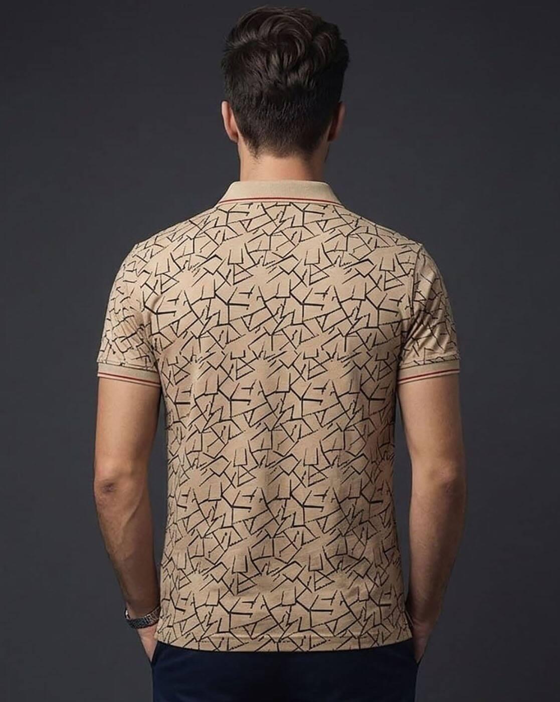 Men Printed Regular Fit Polo T-Shirt