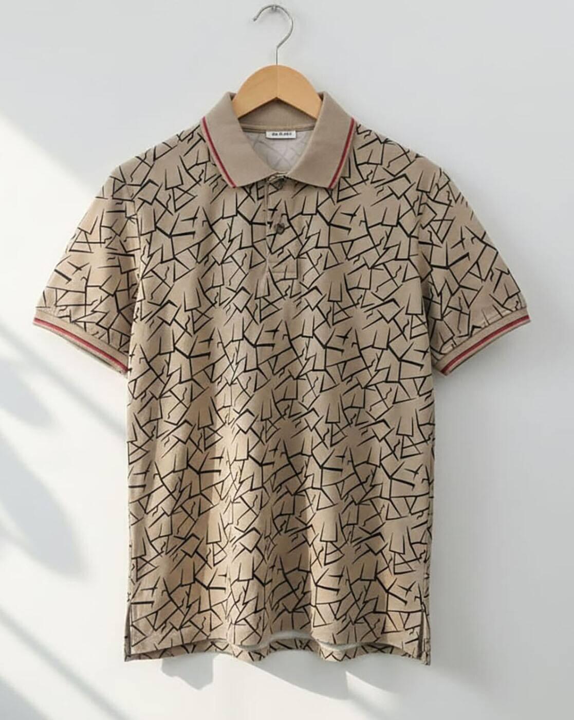 Men Printed Regular Fit Polo T-Shirt
