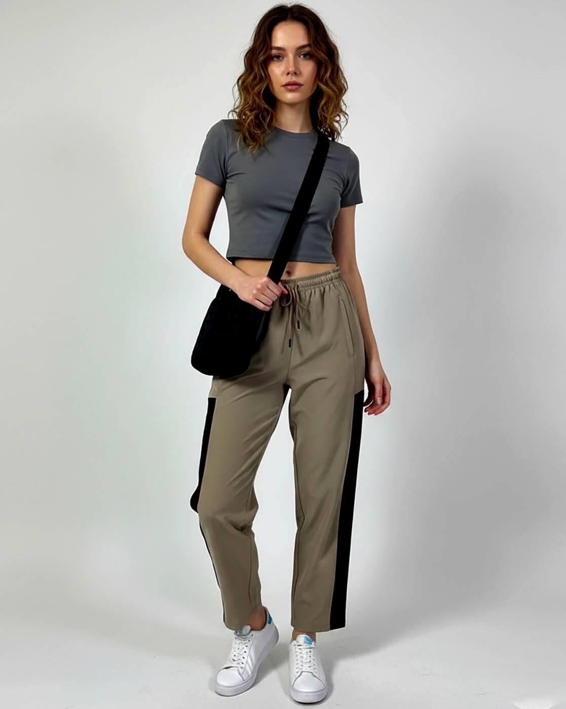 Women Mid-Rise Wide Track Pants