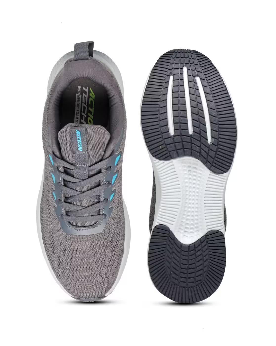 Men Round Toe Lace-Up Fastening Sport Shoes