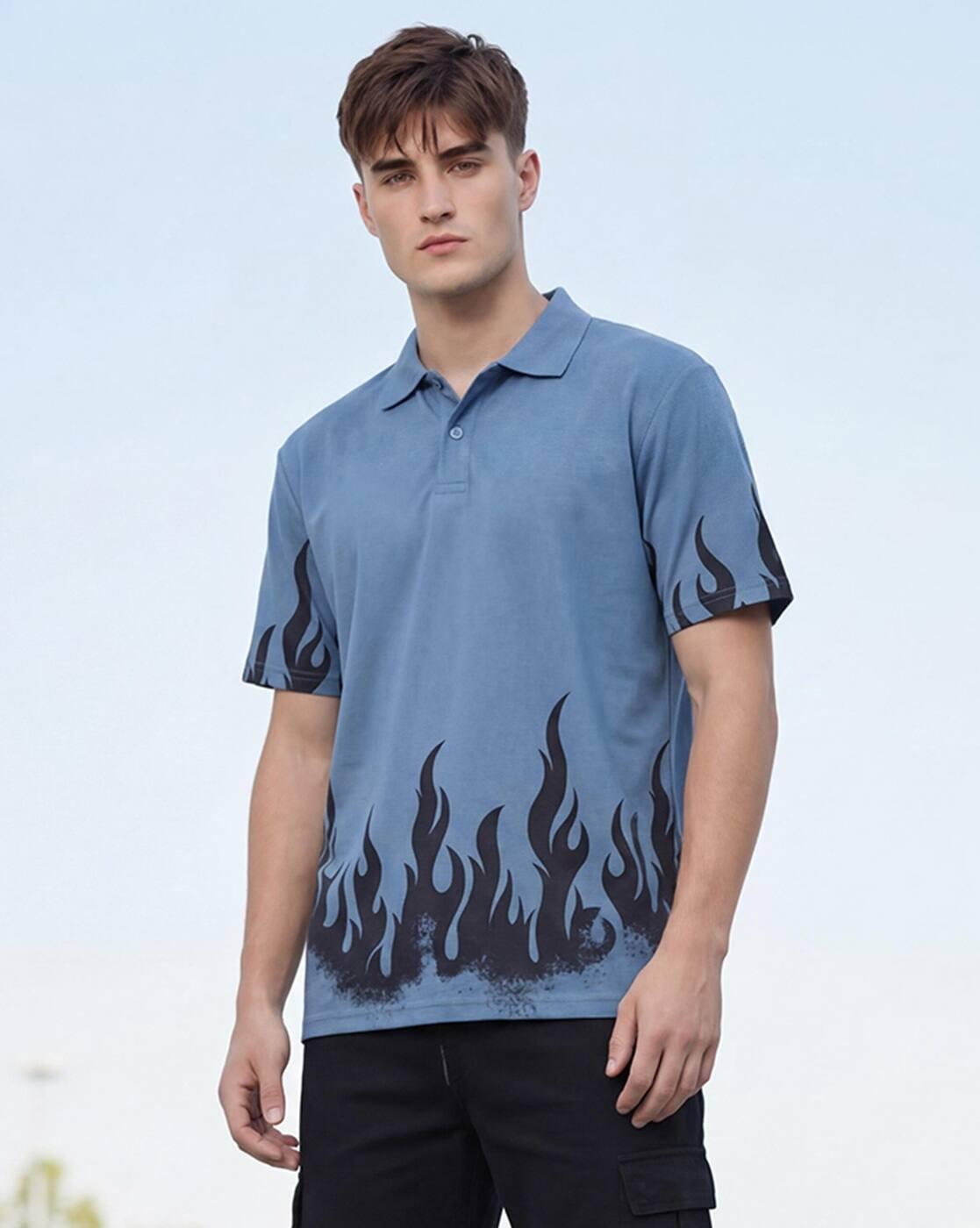 Men Printed Regular Fit Polo T-Shirt