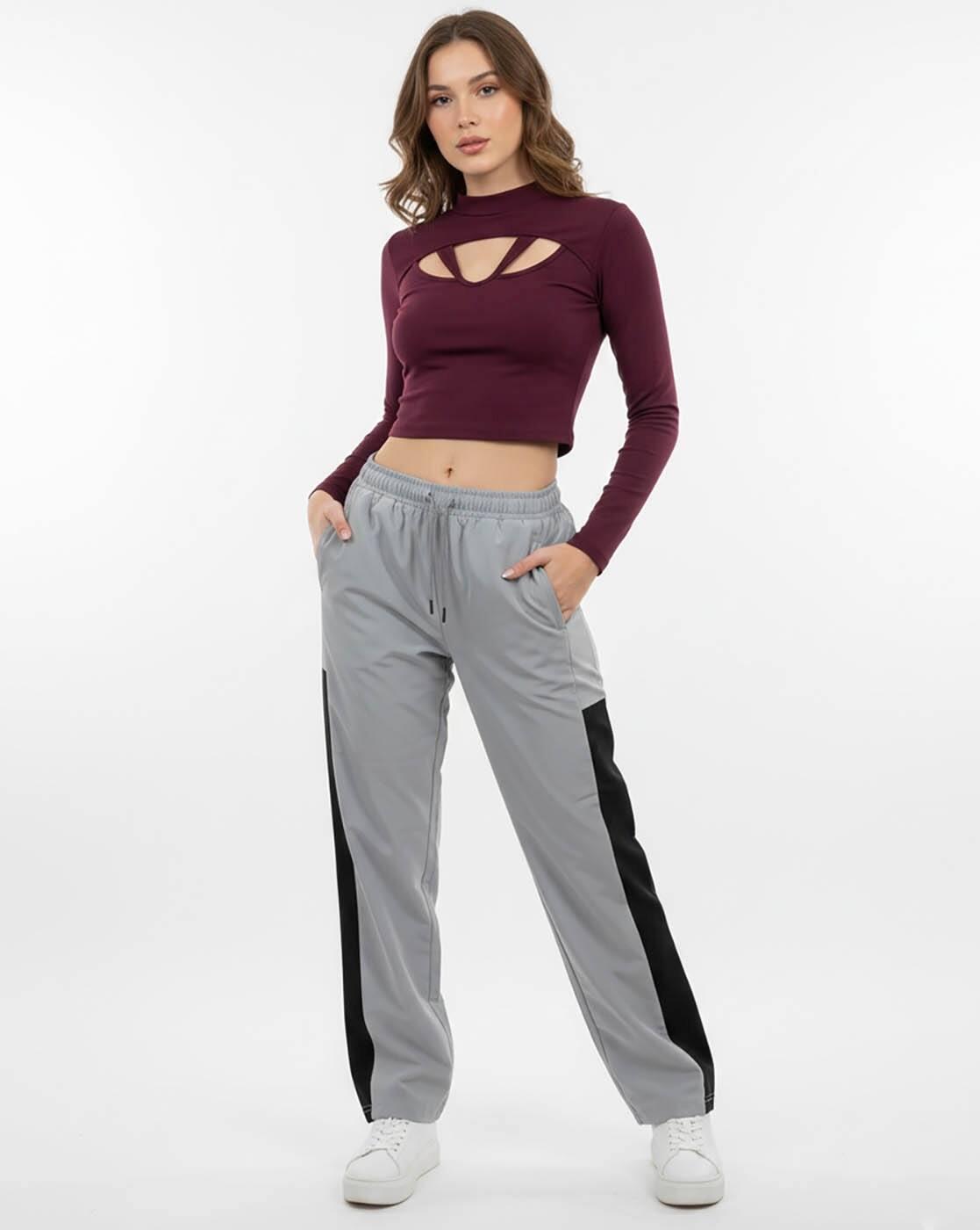 Women Mid-Rise Wide Track Pants