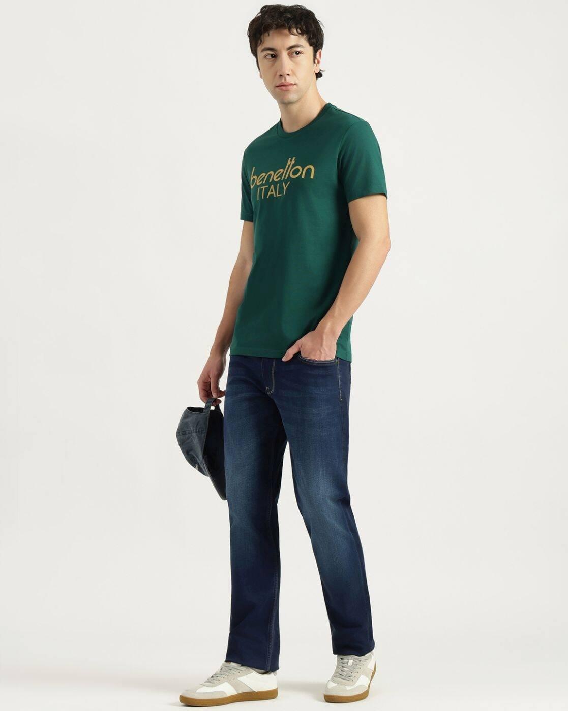 Men Typographic Print Regular Fit Round-Neck T-Shirt