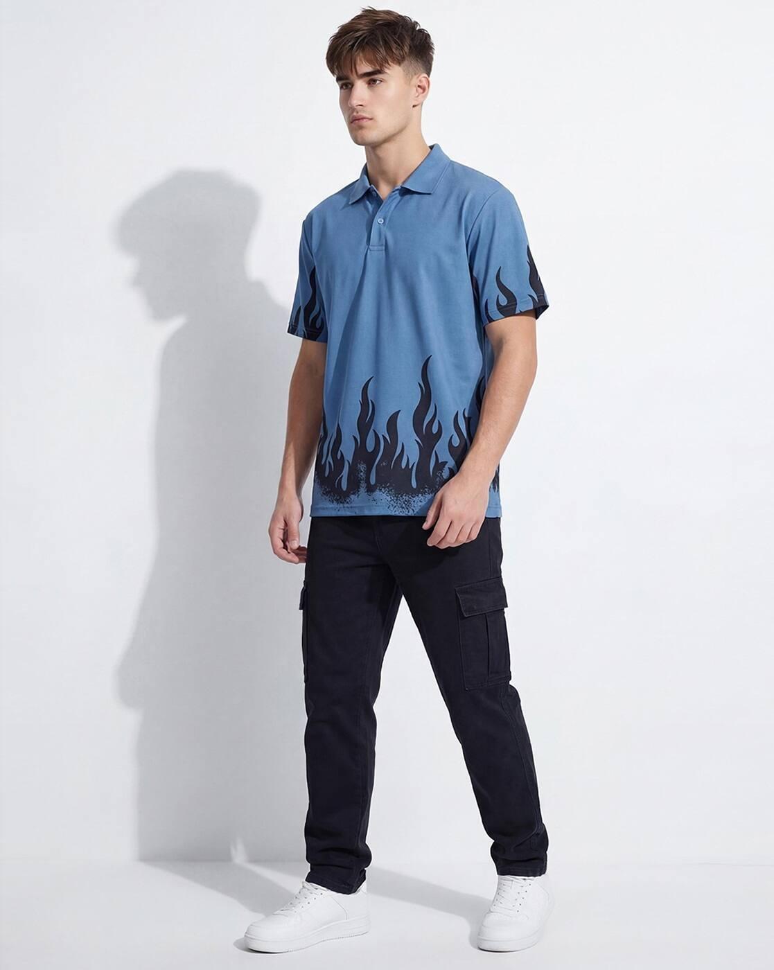 Men Printed Regular Fit Polo T-Shirt