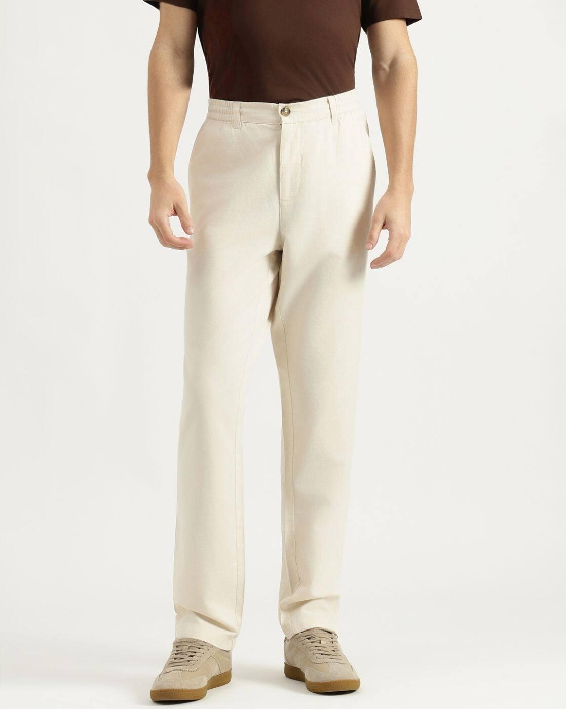 Men Relaxed Fit Mid-Rise Trousers