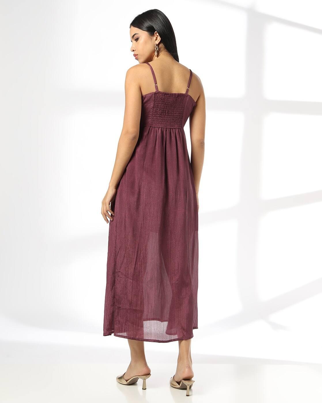 Women Embroidered Midi Empire Dress